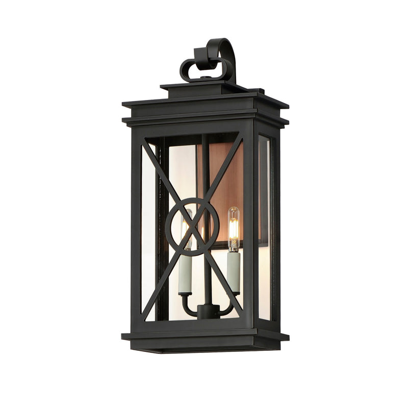 Maxim 40806CLACPBK Yorktown VX Two Light Outdoor Wall Sconce, Black/Aged Copper Main Image.jpg