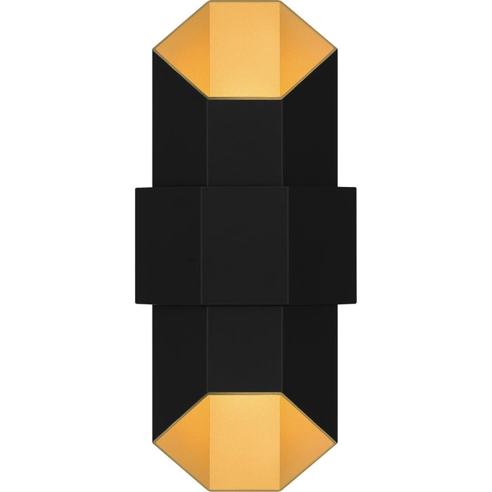 Quoizel CHS8307MBKG Chasm LED Outdoor Wall Mount, Matte Black Gold Main Image.jpg