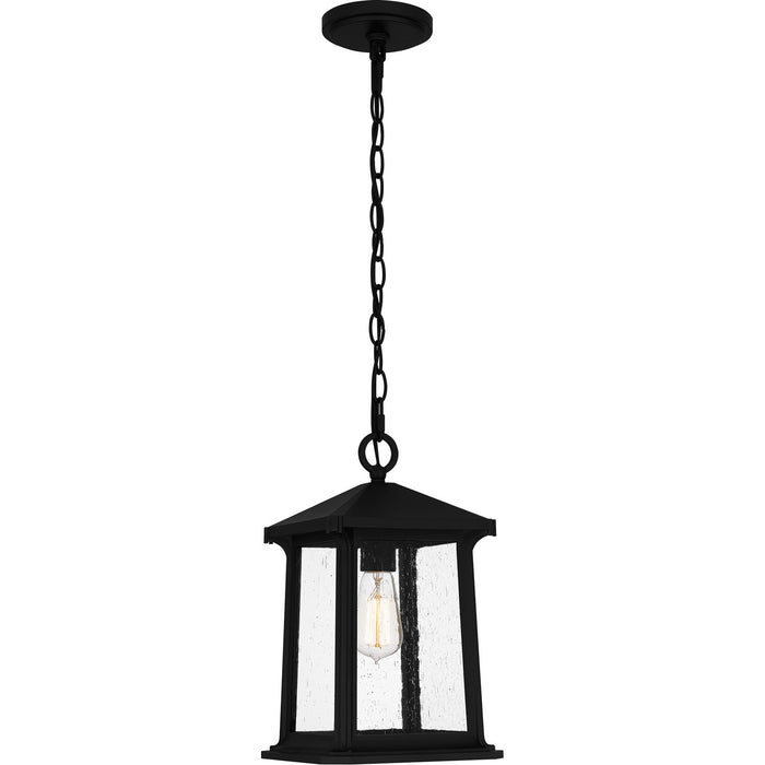 Quoizel SAT1909MBK Satterfield One Light Outdoor Hanging Lantern, Matte Black Main Image.jpg