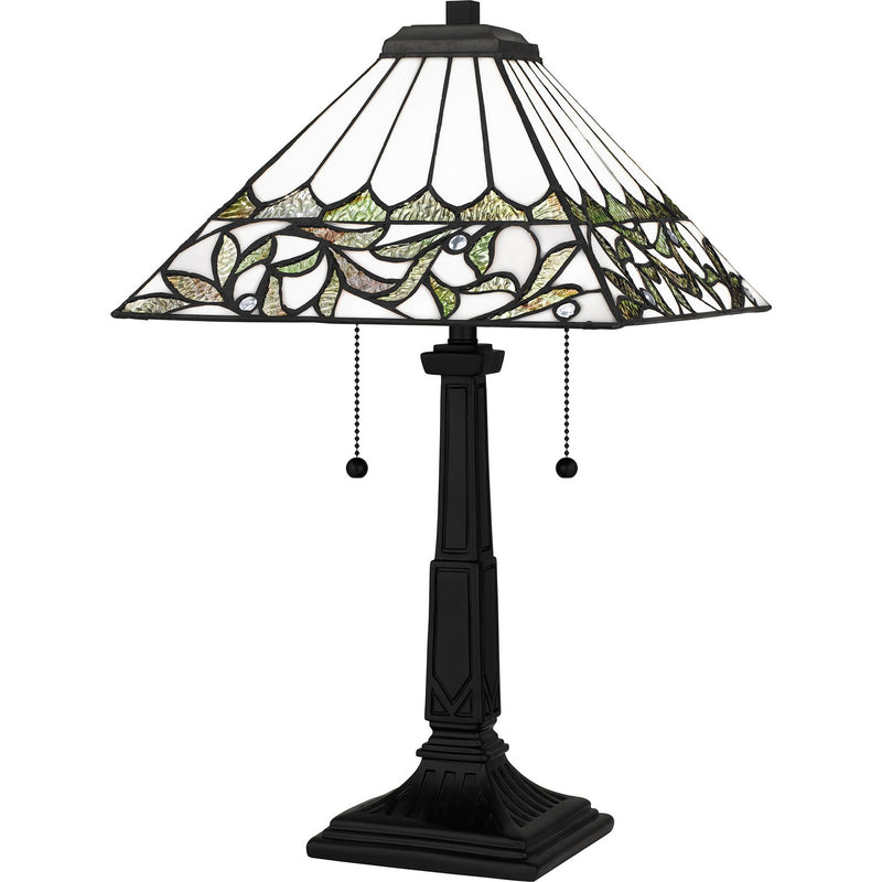 Quoizel TF16135MBK Tiffany Two Light Table Lamp, Matte Black Main Image.jpg