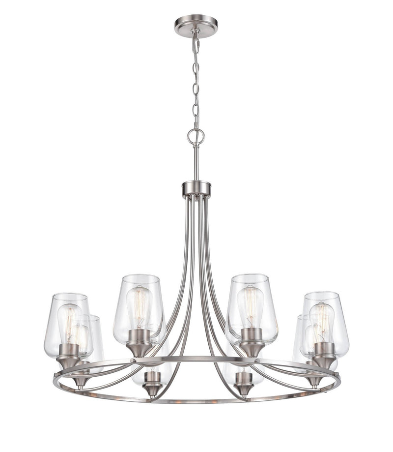 Millennium 9728-BN Ashford Eight Light Chandelier, Brushed Nickel Main Image.jpg