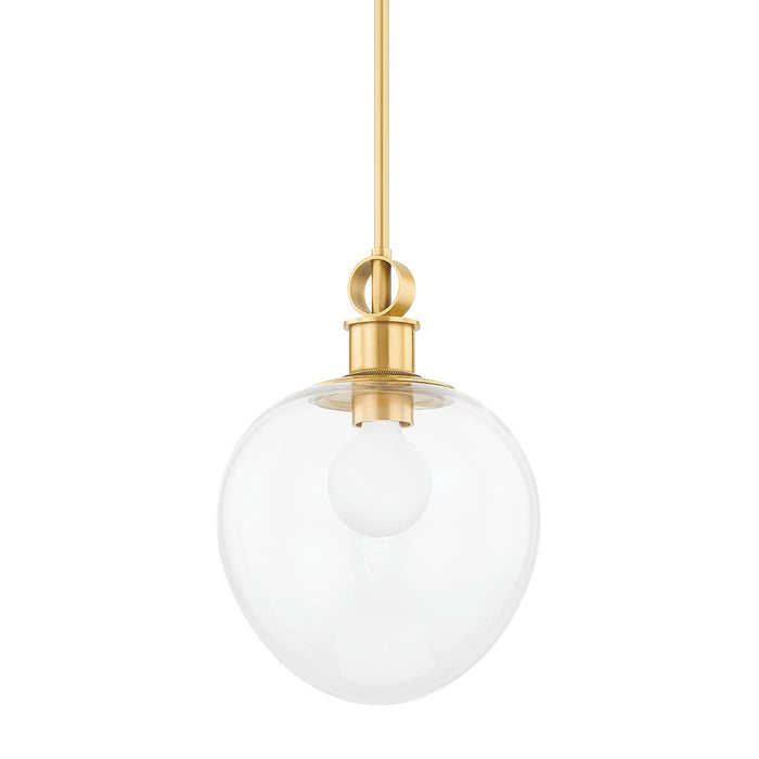 Mitzi H736701S-AGB Anna One Light Pendant, Aged Brass Main Image.jpg