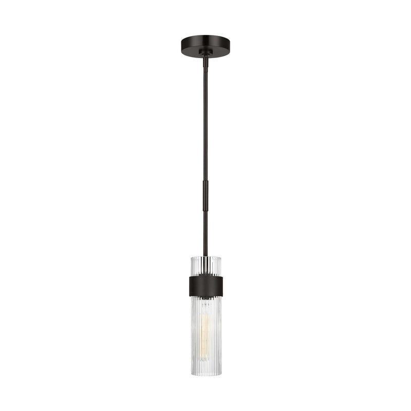 Visual Comfort Studio CP1161AI Geneva One Light Pendant, Aged Iron Main Image.jpg