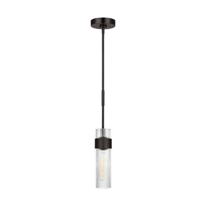 Visual Comfort Studio CP1161AI Geneva One Light Pendant, Aged Iron Main Image.jpg