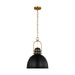 Visual Comfort Studio CP1411BBSMBK Upland One Light Pendant, Midnight Black and Burnished Brass Main Image.jpg