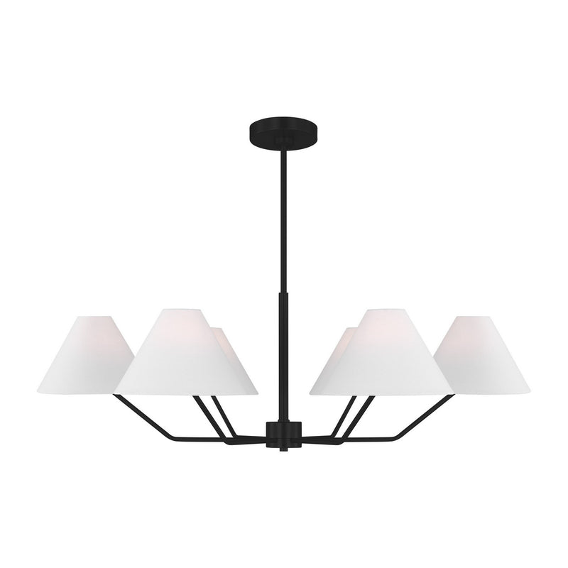 Visual Comfort Studio DJC1016MBK Burke Six Light Chandelier, Midnight Black Main Image.jpg