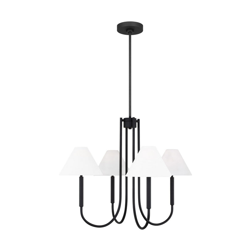 Visual Comfort Studio DJC1024MBK Porteau Five Light Chandelier, Midnight Black Main Image.jpg