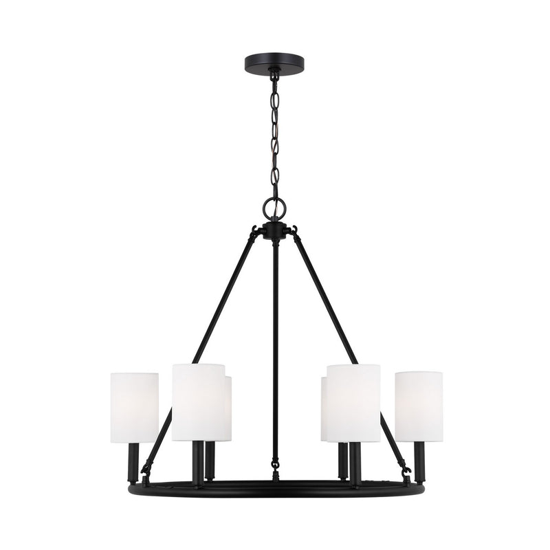Visual Comfort Studio DJC1086MBK Egmont Six Light Chandelier, Midnight Black Main Image.jpg