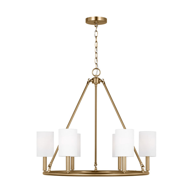 Visual Comfort Studio DJC1086SB Egmont Six Light Chandelier, Satin Brass Main Image.jpg