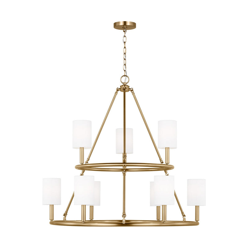 Visual Comfort Studio DJC1099SB Egmont Nine Light Chandelier, Satin Brass Main Image.jpg