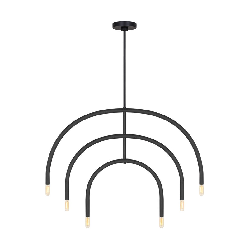 Visual Comfort Studio DJC1126MBK Hadden Six Light Chandelier, Midnight Black Main Image.jpg