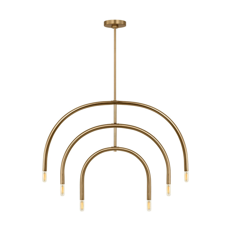 Visual Comfort Studio DJC1126SB Hadden Six Light Chandelier, Satin Brass Main Image.jpg
