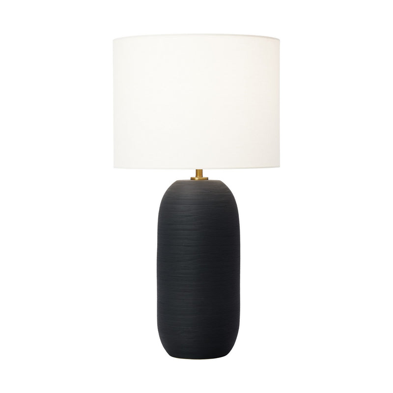 Visual Comfort Studio HT1061RBC1 Fanny One Light Table Lamp, Rough Black Ceramic Main Image.jpg