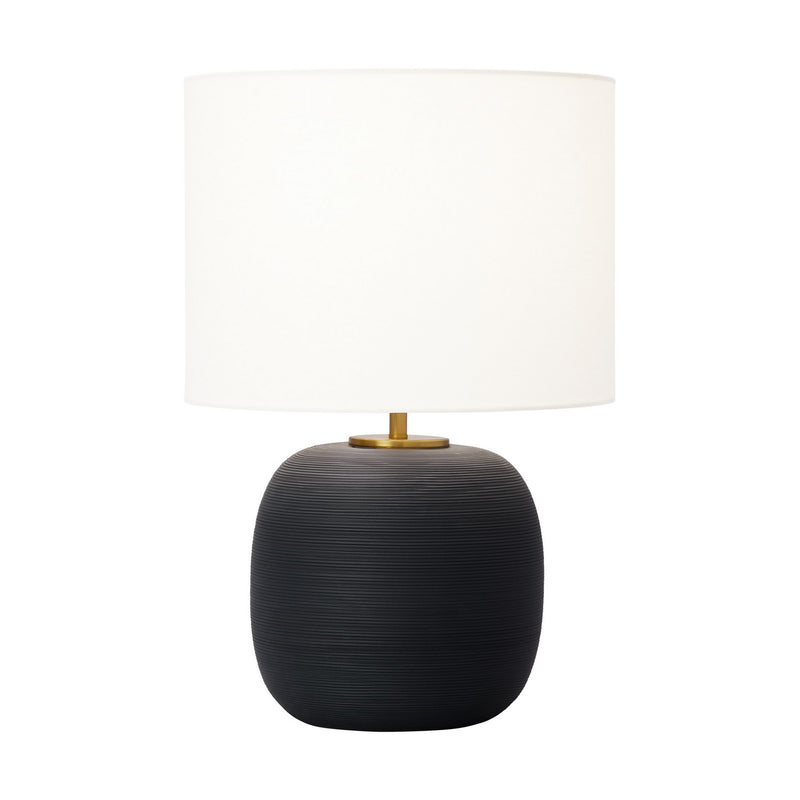 Visual Comfort Studio HT1071RBC1 Fanny One Light Table Lamp, Rough Black Ceramic Main Image.jpg