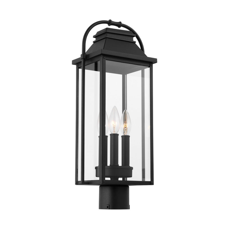 Visual Comfort Studio OL13207TXB Wellsworth Three Light Outdoor Post Lantern, Textured Black Main Image.jpg