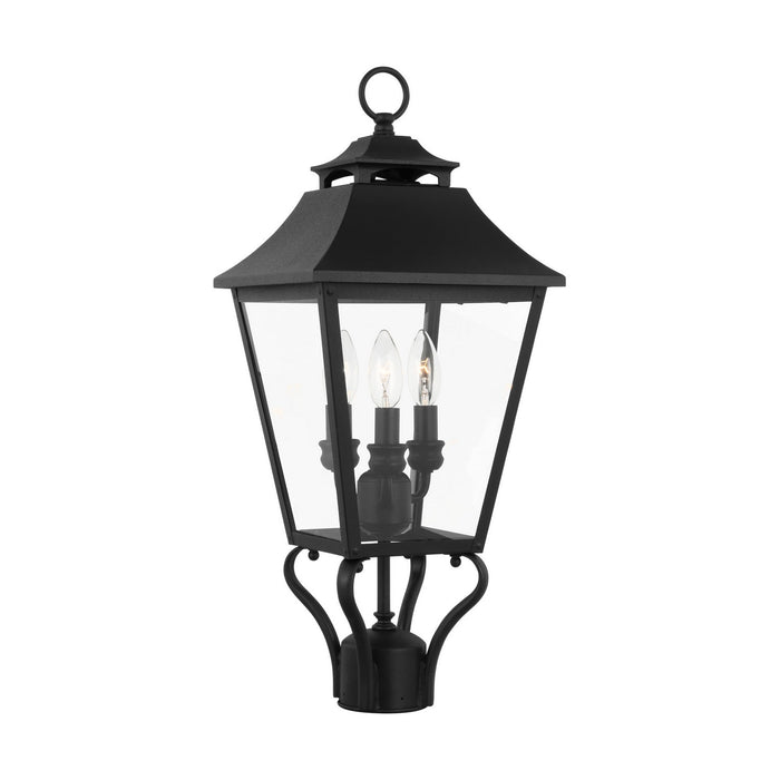 Visual Comfort Studio OL14406TXB Galena Three Light Outdoor Post Lantern, Textured Black Main Image.jpg