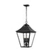 Visual Comfort Studio OL14408TXB Galena Four Light Outdoor Pendant, Textured Black Main Image.jpg