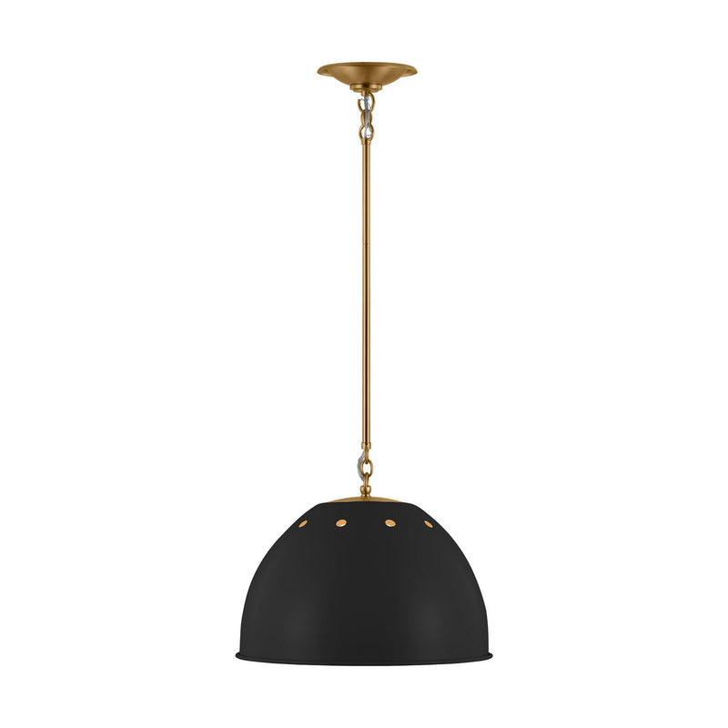Visual Comfort Studio TP1181MBKBBS Robbie One Light Pendant, Midnight Black Main Image.jpg