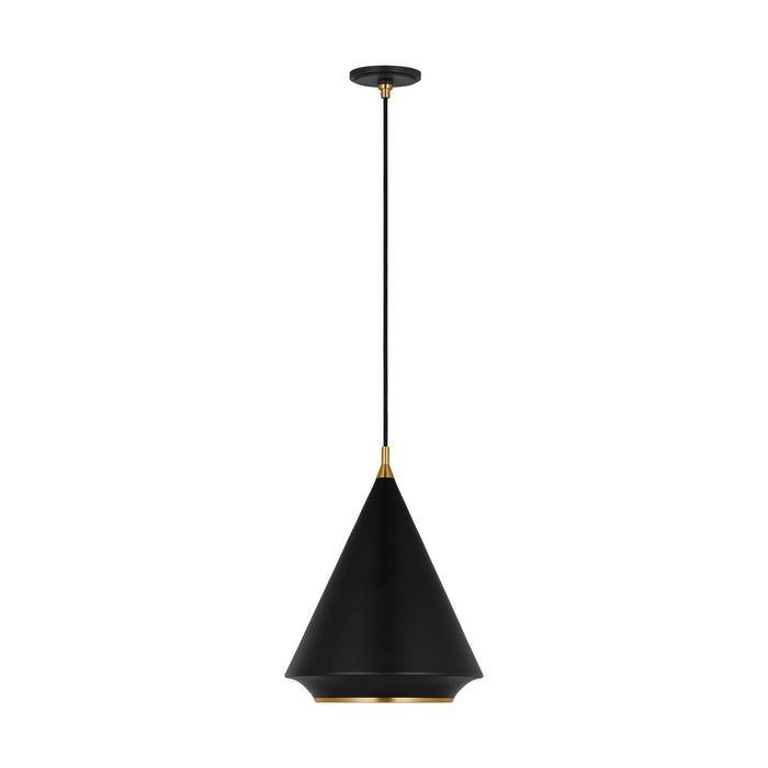 Visual Comfort Studio TP1231MBKBBS Stanza One Light Pendant, Midnight Black Main Image.jpg