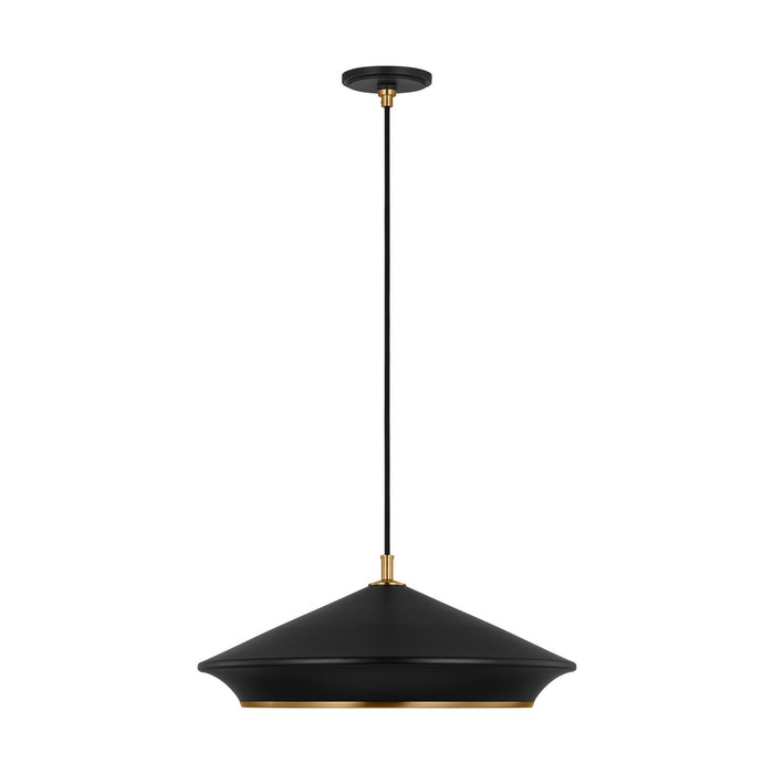 Visual Comfort Studio TP1241MBKBBS Stanza One Light Pendant, Midnight Black Main Image.jpg