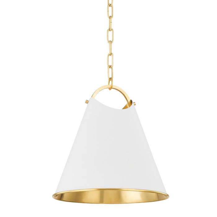 Hudson Valley 6214-AGB/SWH Burnbay One Light Pendant, Aged Brass Main Image.jpg