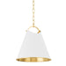 Hudson Valley 6214-AGB/SWH Burnbay One Light Pendant, Aged Brass Main Image.jpg