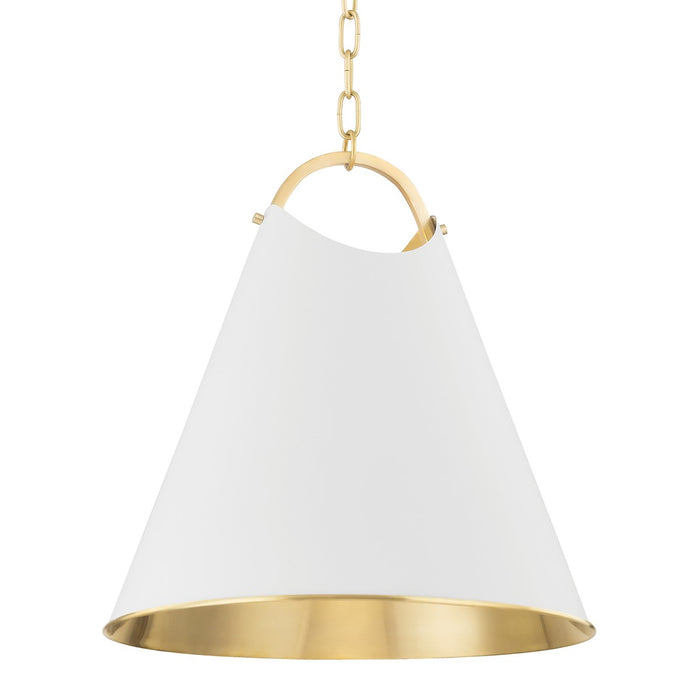 Hudson Valley 6218-AGB/SWH Burnbay One Light Pendant, Aged Brass Main Image.jpg