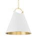 Hudson Valley 6218-AGB/SWH Burnbay One Light Pendant, Aged Brass Main Image.jpg