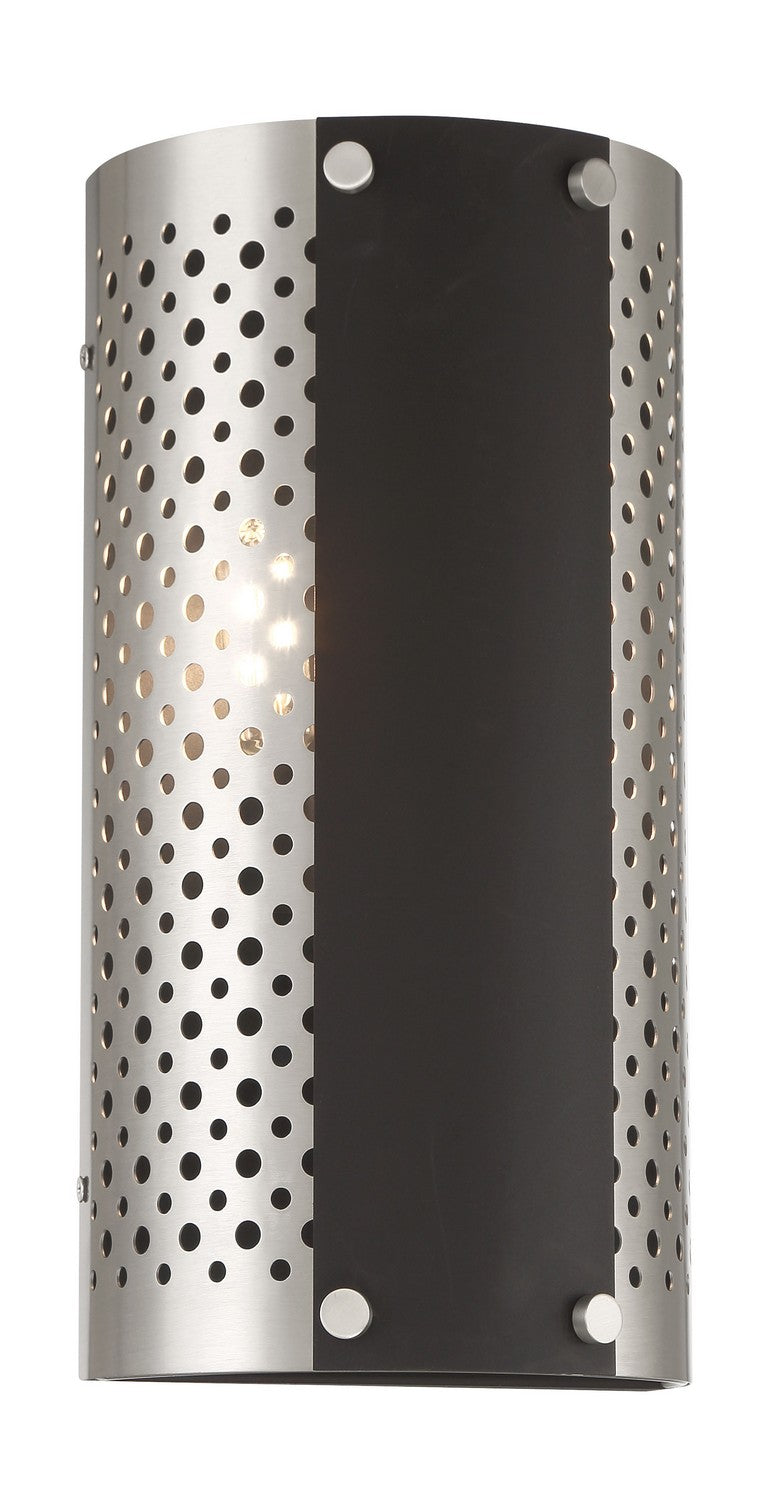 George Kovacs P5530-420 Noho Two Light Wall Sconce, Brushed Nickel W/ Sand Coal Main Image.jpg