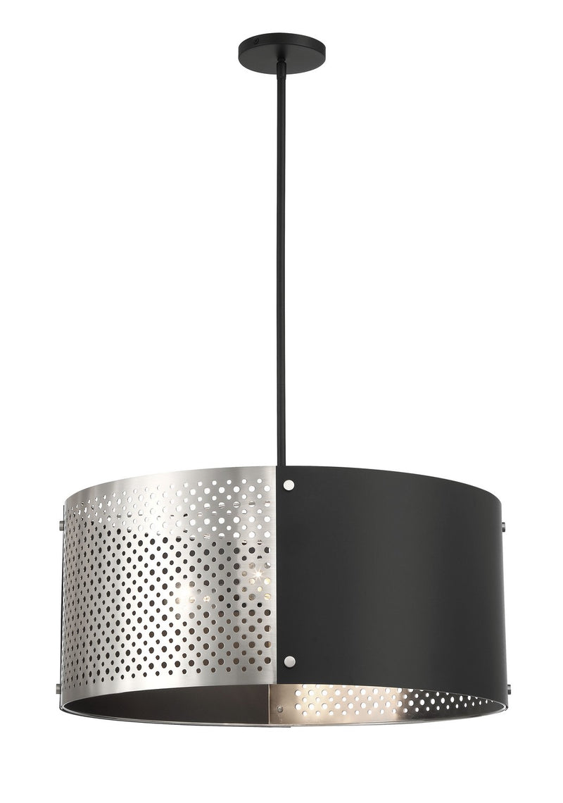 George Kovacs P5533-420 Noho Four Light Pendant, Brushed Nickel W/ Sand Coal Main Image.jpg