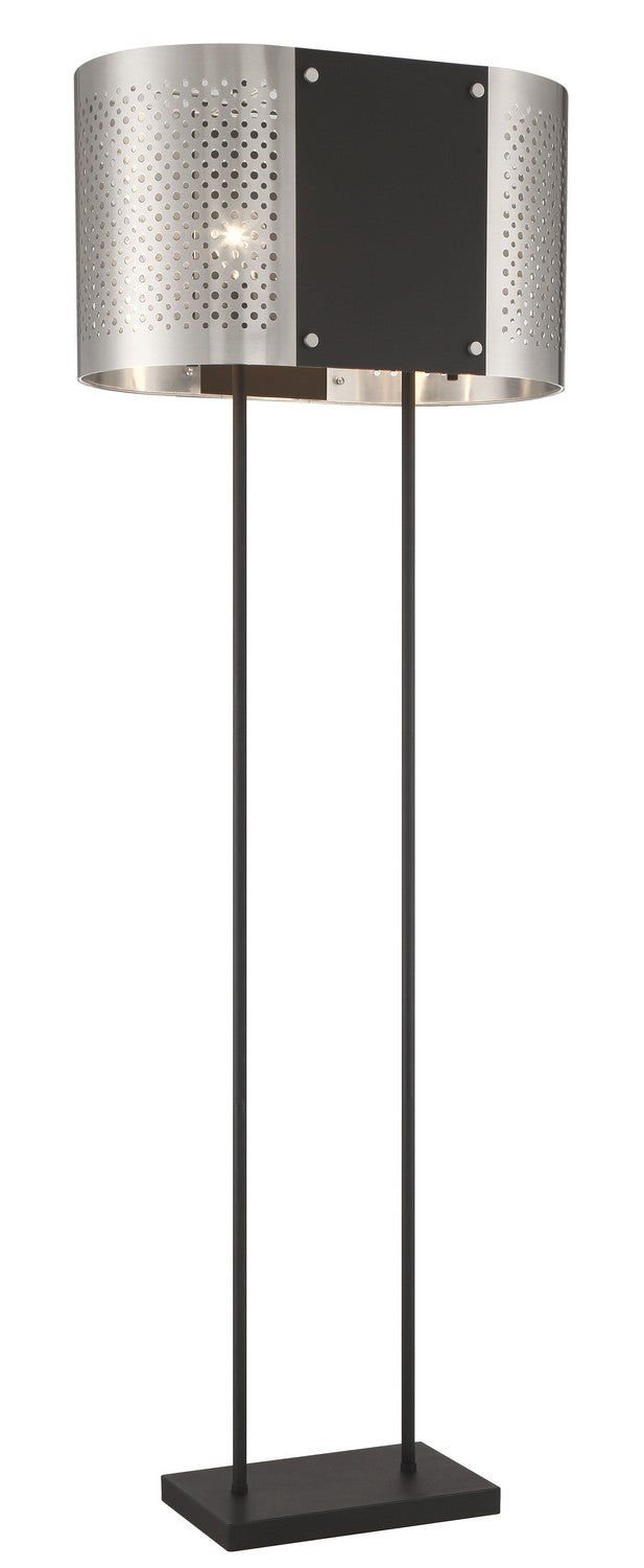 George Kovacs P5534-420 Noho Two Light Floor Lamp, Brushed Nickel W/ Sand Coal Main Image.jpg