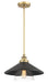 Minka-Lavery 1405-758 Segan One Light Mini Pendant, Coal And (Painted) Soft Brass Main Image.jpg