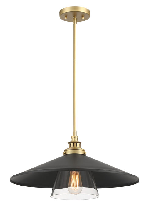 Minka-Lavery 1406-758 Segan One Light Mini Pendant, Coal And (Painted) Soft Brass Main Image.jpg