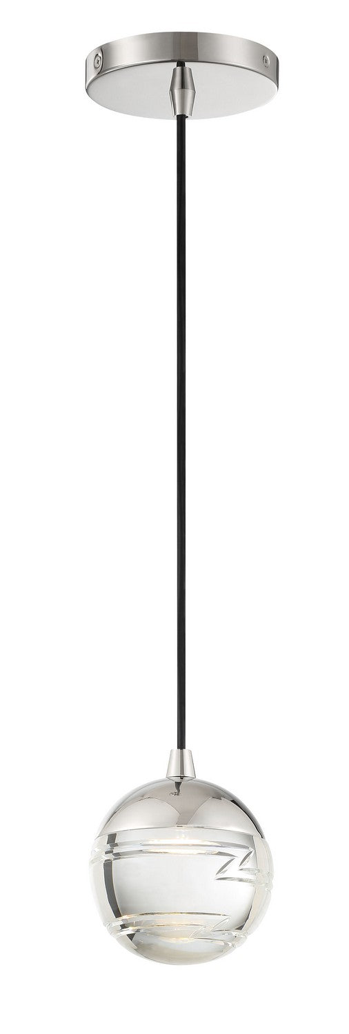 George Kovacs P5591-613-L Hail LED Mini Pendant, Polished Nickel Main Image.jpg