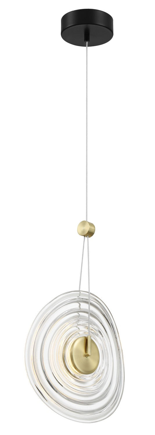 George Kovacs P5600-884-L Topknot LED Pendant, Coal And Brushed Gold Main Image.jpg