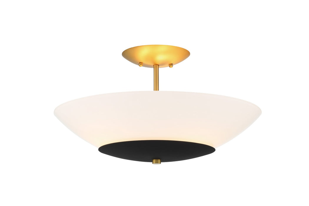 Minka-Lavery 1701-781 Bax Three Light Flush Mount, Sand Coal And Soft Brass Main Image.jpg