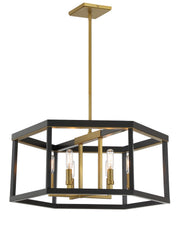 Minka-Lavery 2116-726 Union Estates Six Light Pendant, Coal And Soft Brass Main Image.jpg