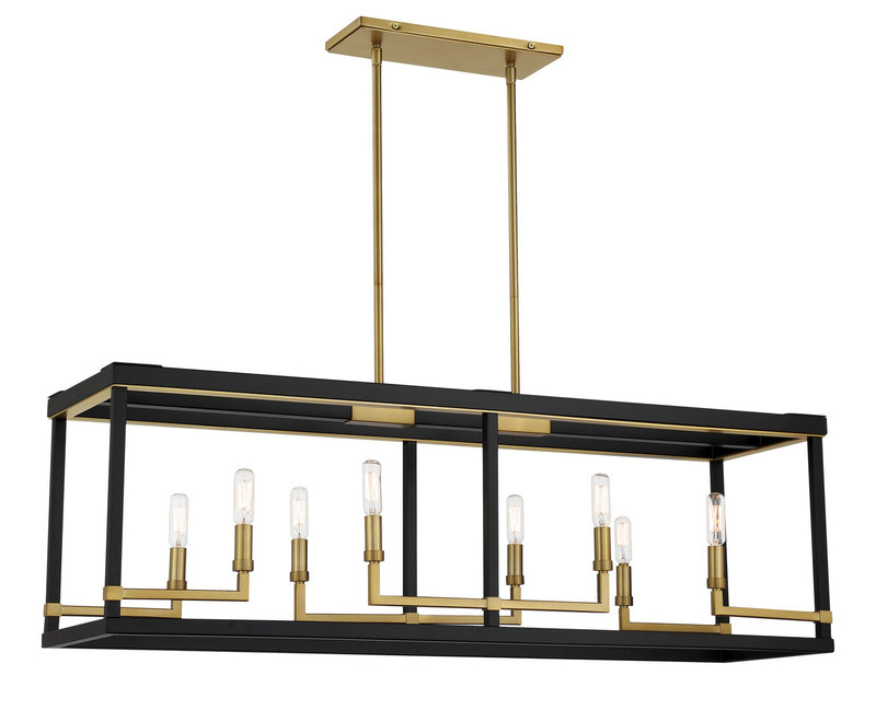Minka-Lavery 2118-726 Union Estates Eight Light Island Pendant, Coal And Soft Brass Main Image.jpg