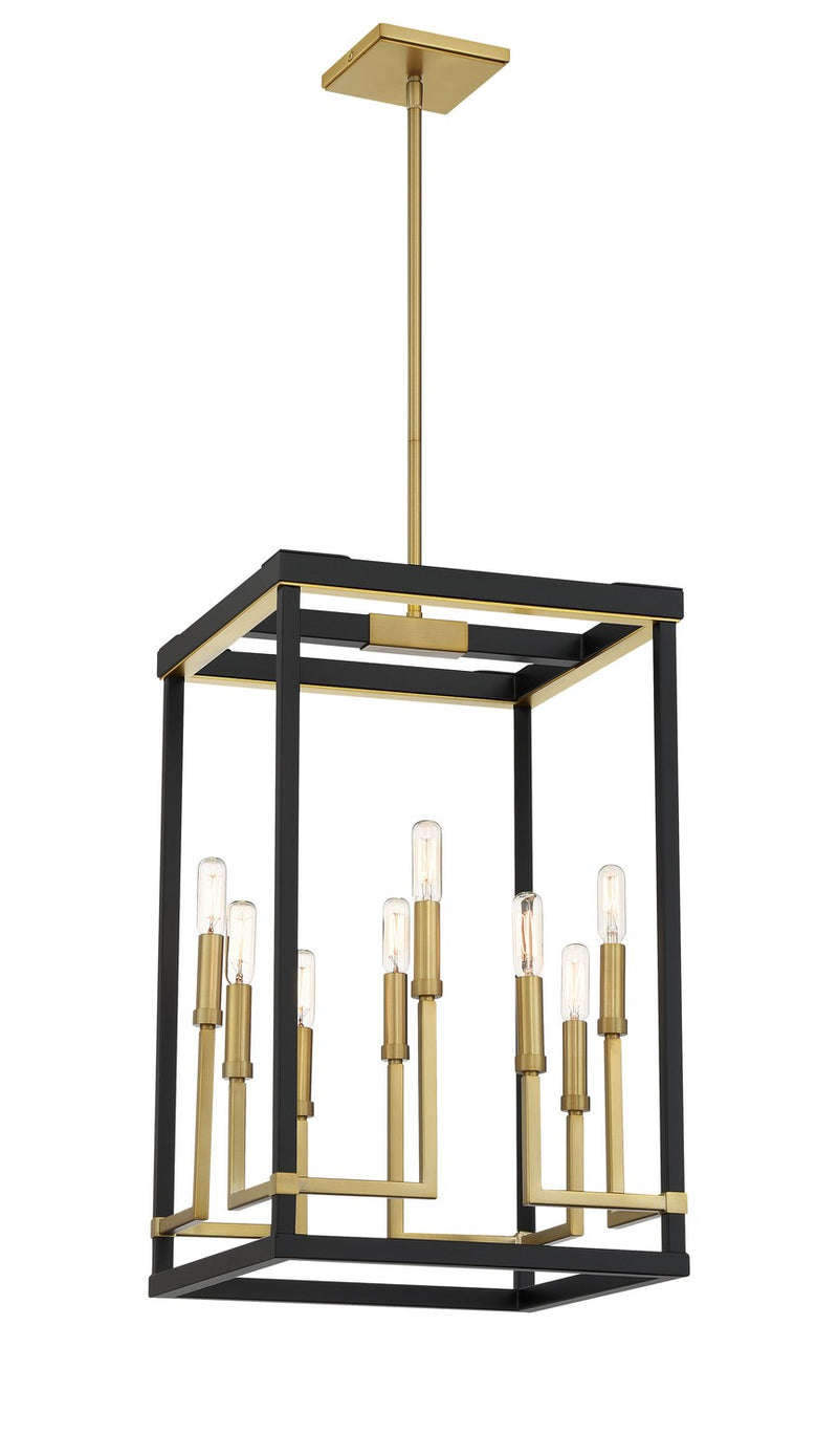 Minka-Lavery 2119-726 Union Estates Eight Light Pendant, Coal And Soft Brass Main Image.jpg