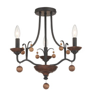 Minka-Lavery 2662-723 Colonial Charm Three Light Semi Flush Mount, Old World Bronze With Walnut Accents Main Image.jpg