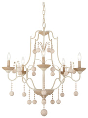 Minka-Lavery 2665-717 Colonial Charm Five Light Chandelier, White Wash With Sun Dried Clay Main Image.jpg