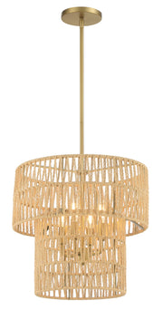 Minka-Lavery 5044-695 Bungalow Heaven Four Light Pendant, Soft Brass Main Image.jpg