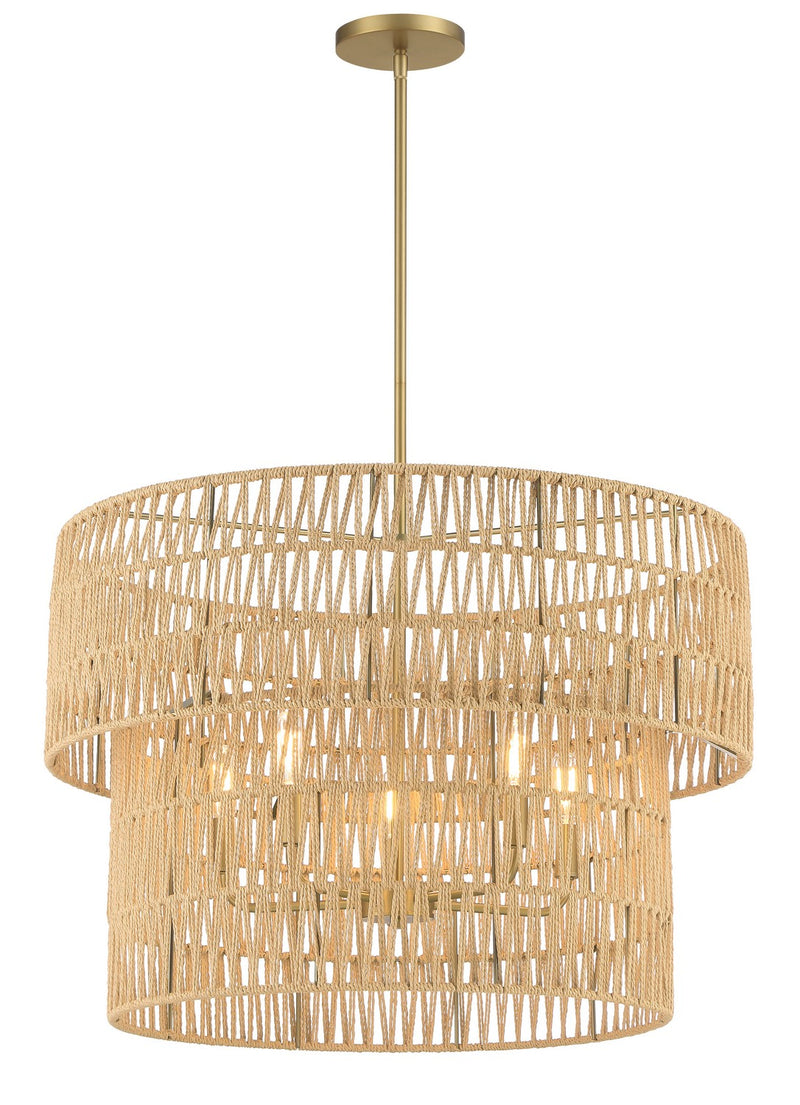 Minka-Lavery 5045-695 Bungalow Heaven Five Light Pendant, Soft Brass Main Image.jpg