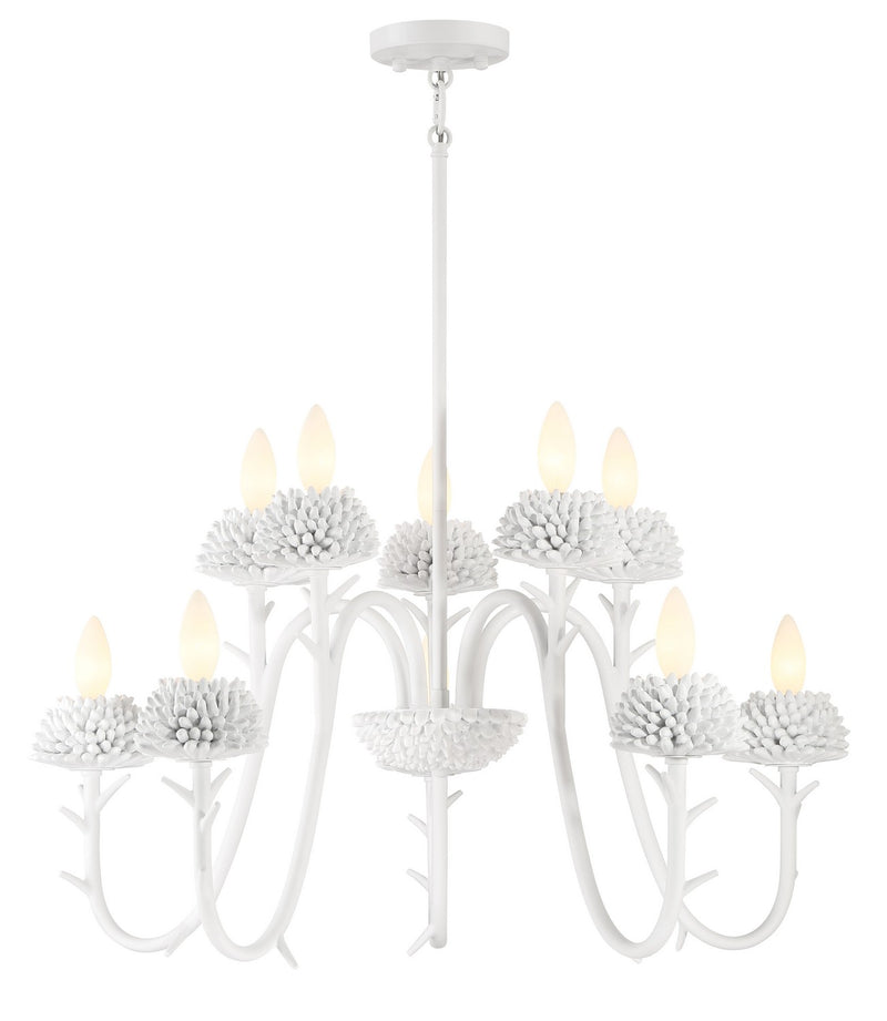 Minka-Lavery 5907-655 North Fork By Robin Baron Ten Light Chandelier, Sand White Main Image.jpg
