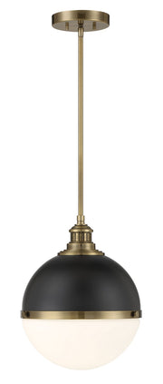 Minka-Lavery 6605-885 Vorey One Light Pendant, Coal And Oxidized Aged Brass Main Image.jpg