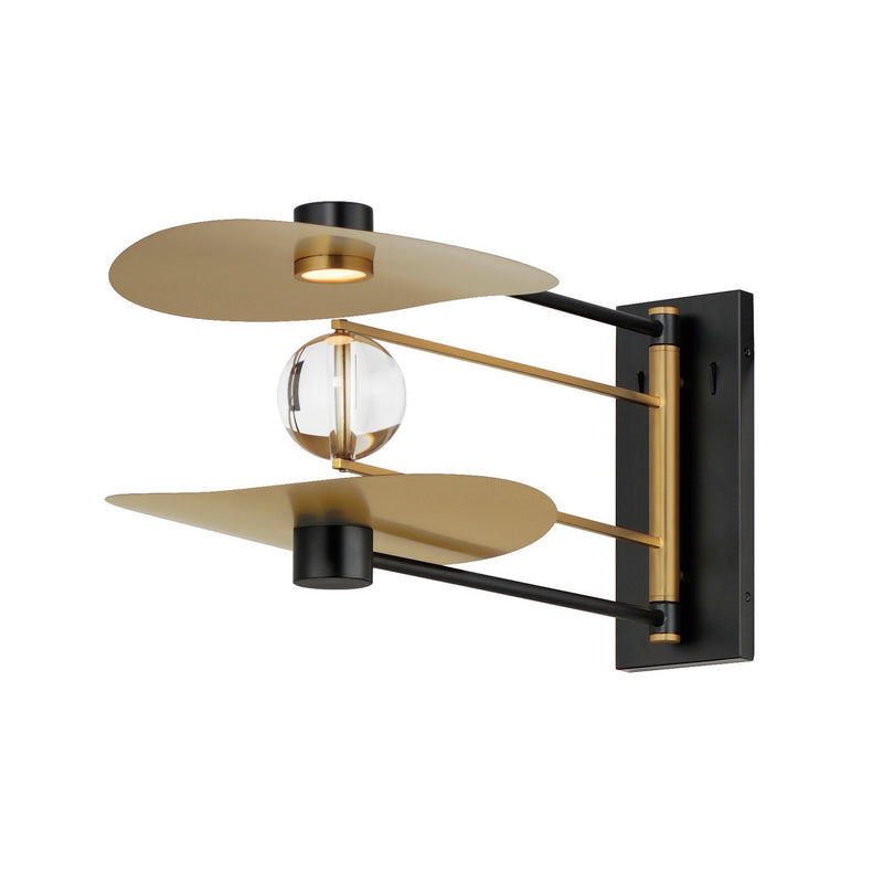 ET2 E24072-BKNAB Pearl LED Wall Sconce, Black / Natural Aged Brass Main Image.jpg