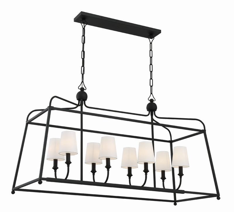 Crystorama 2249-BF Sylvan Eight Light Chandelier Black Forged Main Image.jpg