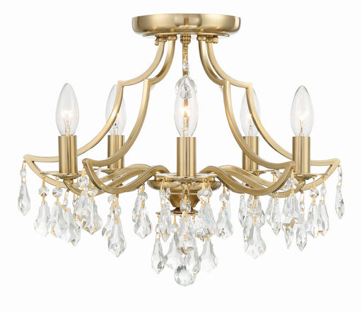 Crystorama 5930-VG-CL-MWP Cedar Five Light Semi Flush Mount Vibrant Gold Main Image.jpg