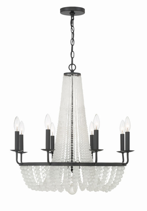 Crystorama BLA-10668-MK Bella Eight Light Chandelier Matte Black Main Image.jpg
