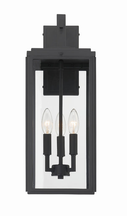 Crystorama BYR-80103-MK Byron Three Light Outdoor Wall Sconce Matte Black Main Image.jpg